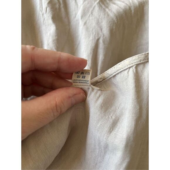 Hartford 100% Linen  Tan Sleeveless Dress Pockets Size 6 - Picture 3 of 10